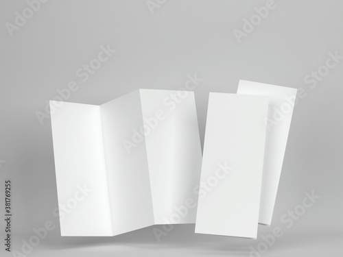 Blank trifold brochure mockup