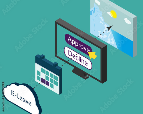 online leave request process in 3D vector