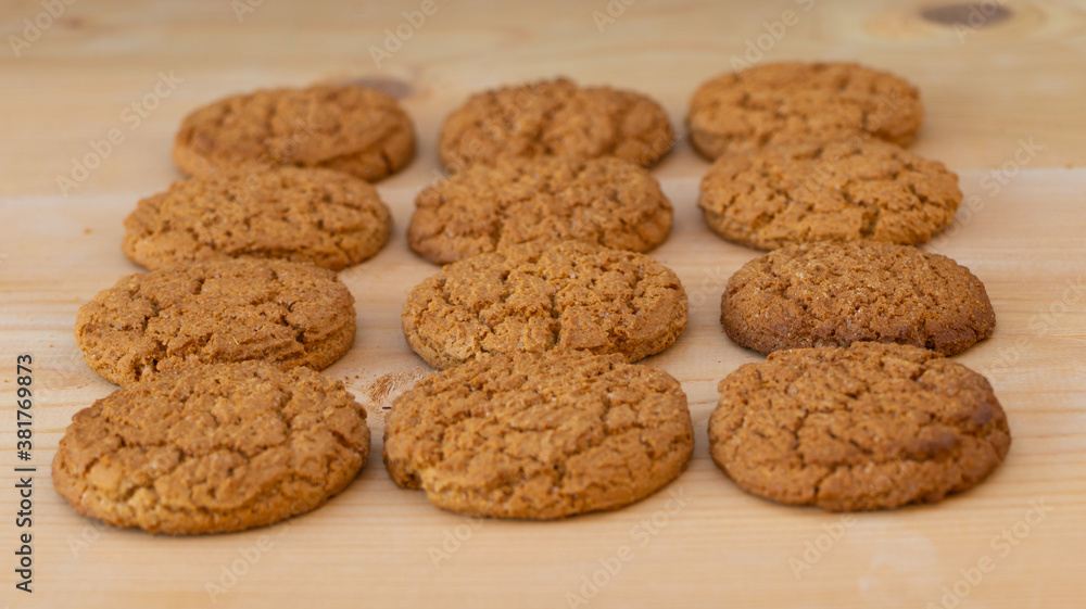 Tasty biscuits on wooden background close up Tasty biscuits on wooden background close up