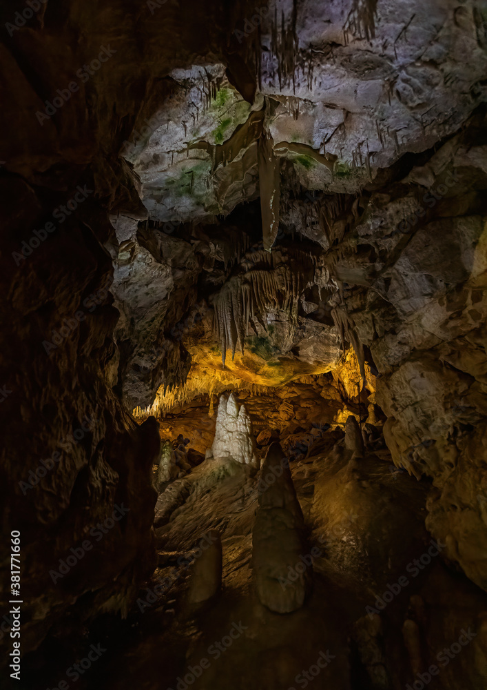 Interior photos of a stalactite cave in Franconian Switzerland in southern Germany Interior photos of a stalactite cave in Franconian Switzerland in southern Germany