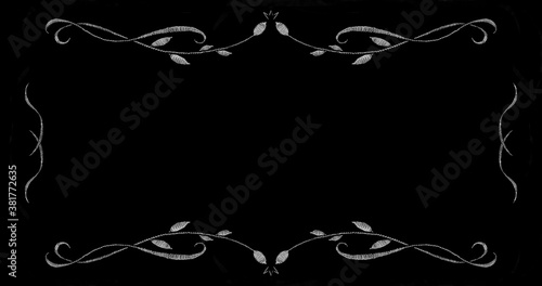 Frame in the style of an old silent film. Space for your text. Pencil drawing