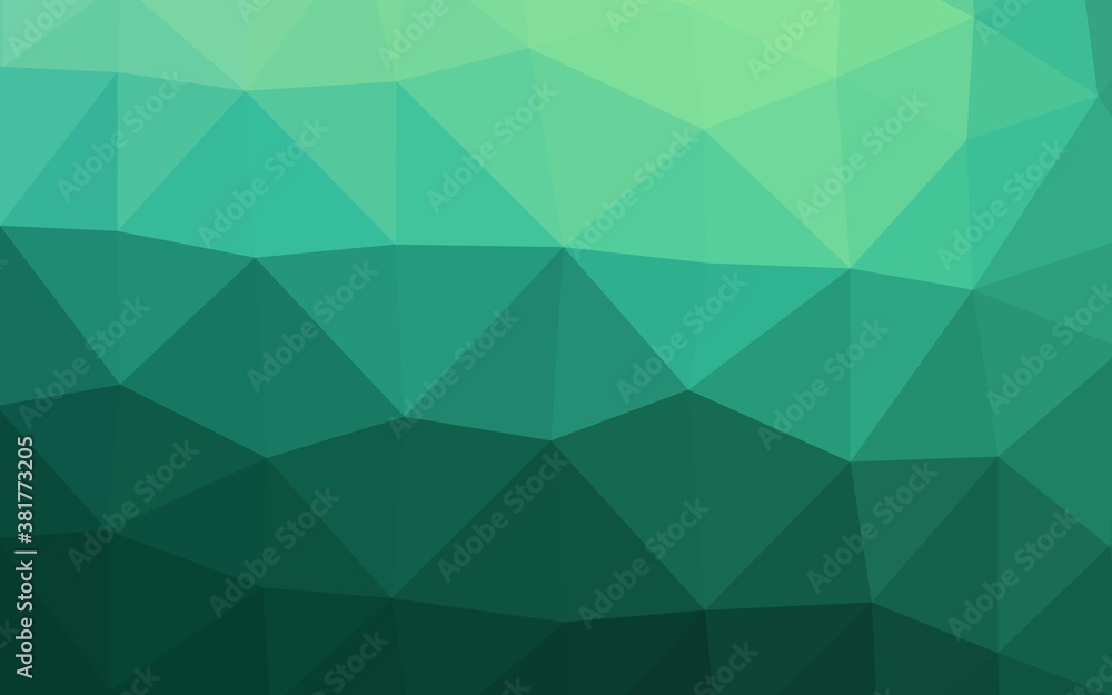 Obraz premium Light Green vector abstract mosaic background. An elegant bright illustration with gradient. The best triangular design for your business.