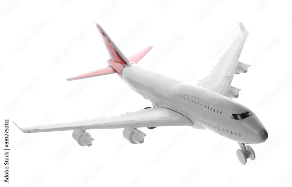 Toy airplane isolated on white. Travel concept Toy airplane isolated on white. Travel concept