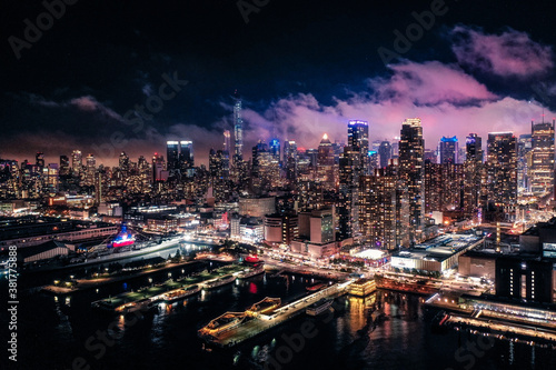 Aerial of NYC SKYLINE