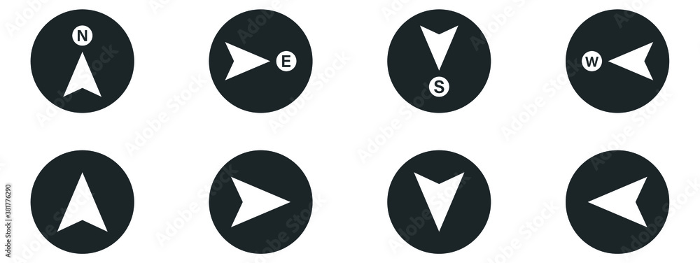 north, south, east, west direction compass icon north, south, east, west direction compass icon