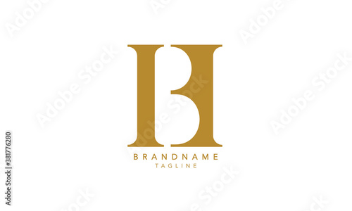 Alphabet letters Initials Monogram logo HB, BH, H and B