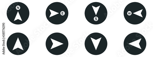 north, south, east, west direction compass icon
