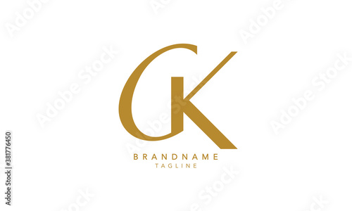 Alphabet letters Initials Monogram logo GK, KG, G and K