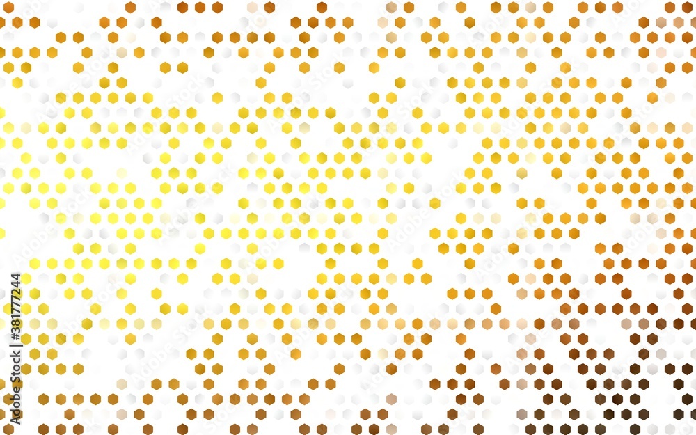 Light Yellow, Orange vector background with hexagons. White background with colorful hexagons. New template for your brand book.