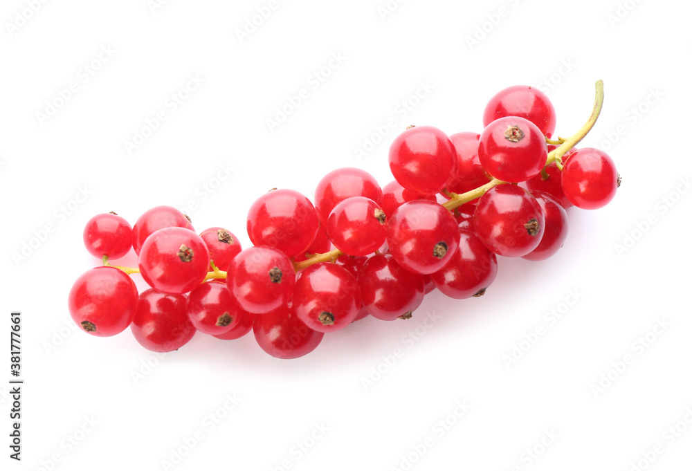 Delicious ripe red currants isolated on white Delicious ripe red currants isolated on white