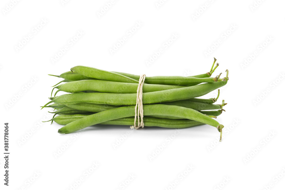 Delicious fresh green beans isolated on white Delicious fresh green beans isolated on white