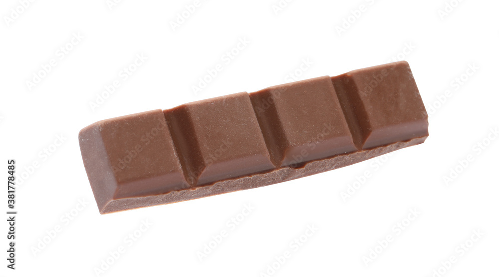 Piece of delicious milk chocolate isolated on white Piece of delicious milk chocolate isolated on white