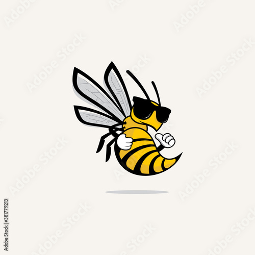 Bee Mascot Logo Design Vector