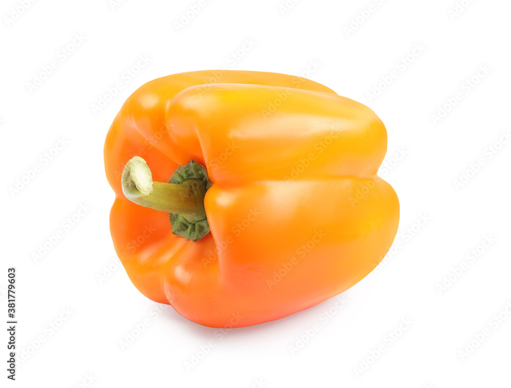 Ripe orange bell pepper isolated on white Ripe orange bell pepper isolated on white