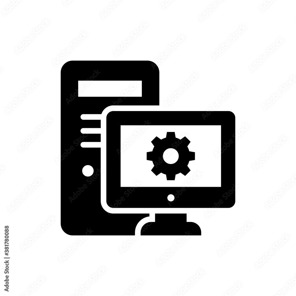Workstation Solid Icon Style Illustration. Workstation Solid Icon Style Illustration.