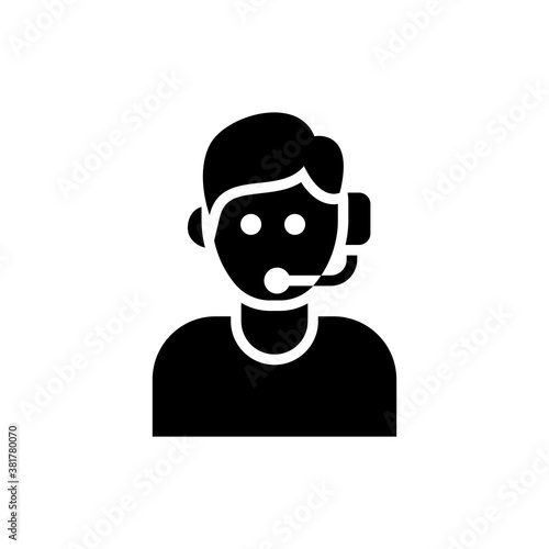 Online Support Solid Icon Style Illustration. 
