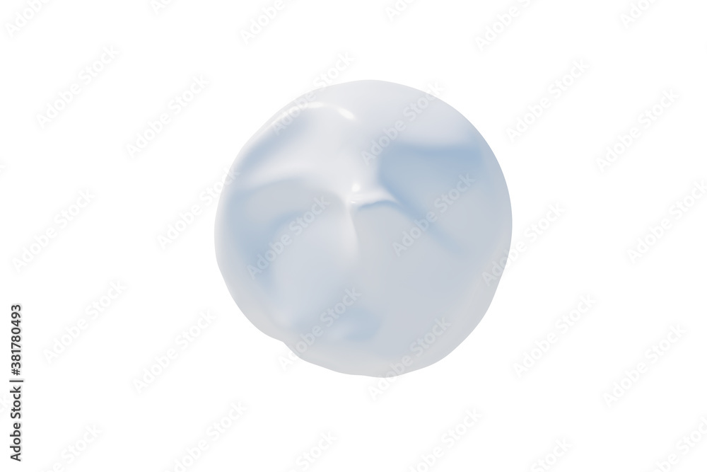 
Cosmetic cream blob swatch isolated on white background. Pastel face cream, makeup primer, color correcting cosmetic product
