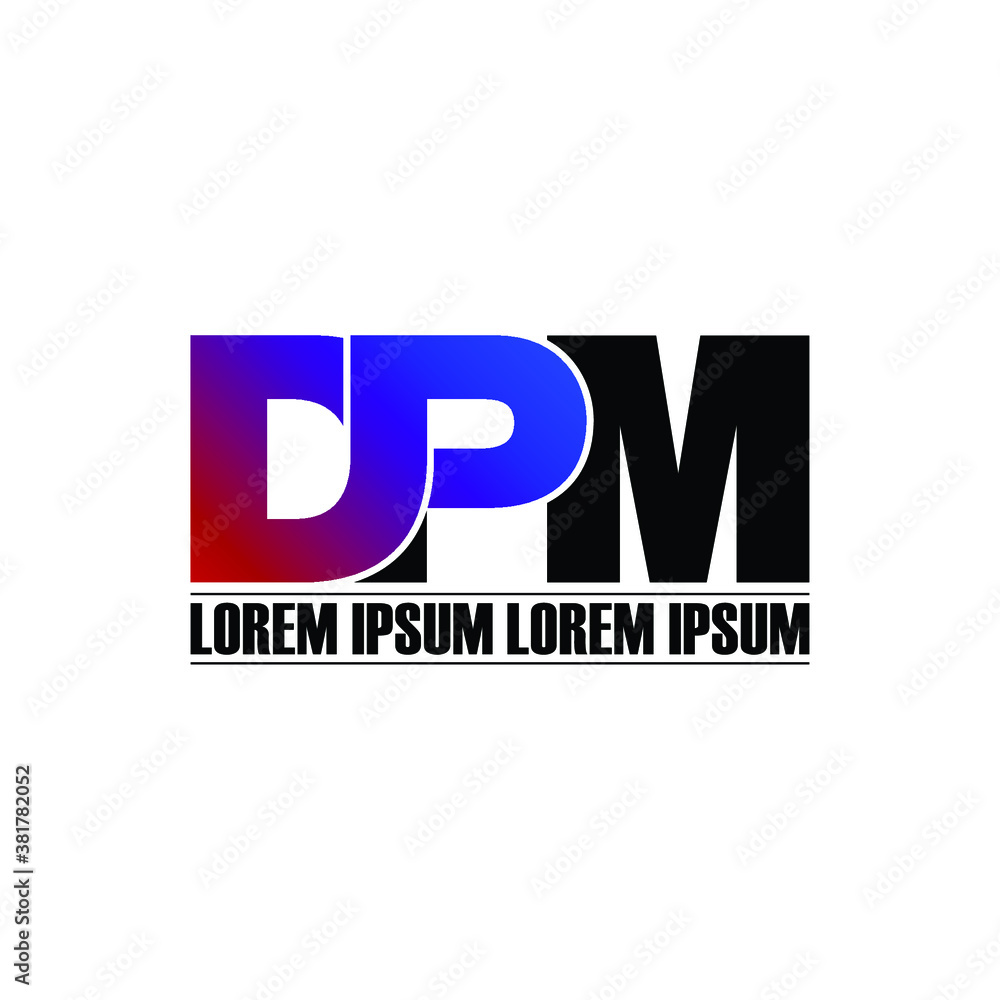DPM letter monogram logo design vector