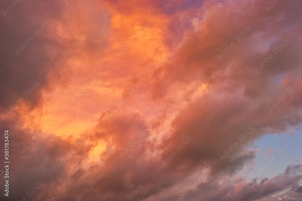 Fire Sunset Clouds Red Orange Sky