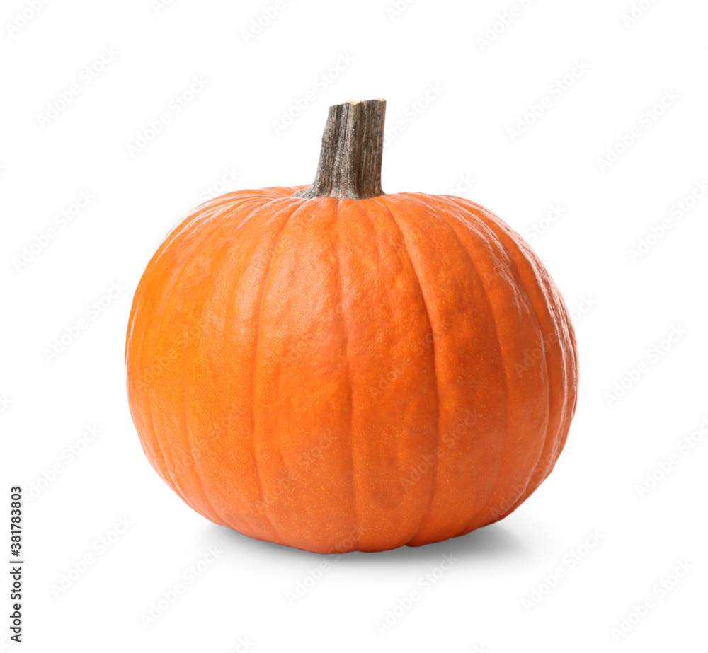 Ripe orange pumpkin isolated on white. Halloween decor Ripe orange pumpkin isolated on white. Halloween decor