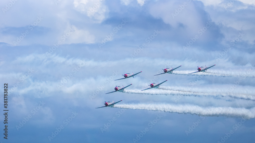 Stunt Planes Flying in Formation