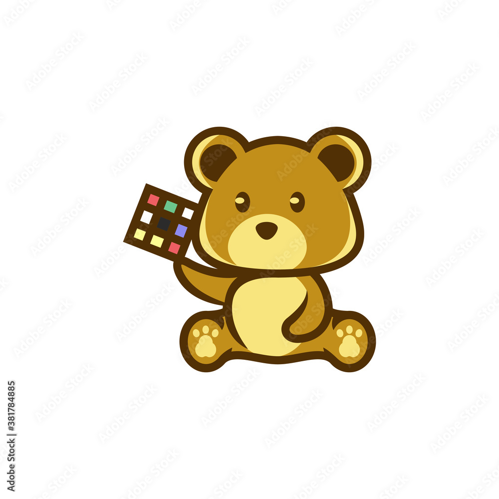 cute bear with rubik cube cute bear with rubik cube