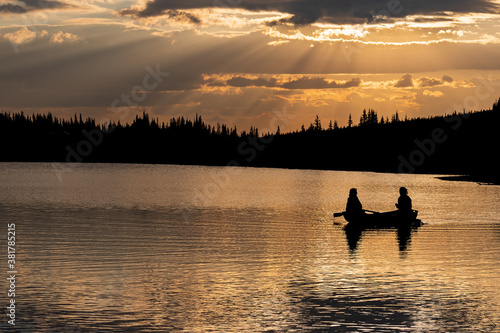 Sunrise Rowboat Colorado Mountain Lake