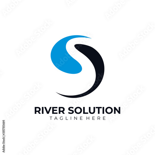 river logo icon vector isolated
