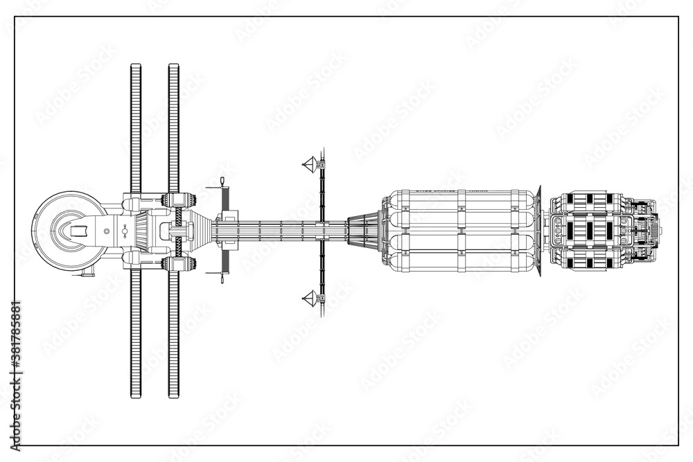 3D design of a spaceship. 3D design of a spaceship.