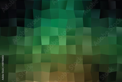 Dark Green vector polygonal background.