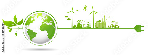 Ecology concept and Environmental ,Banner design elements for sustainable energy development, Vector illustration
