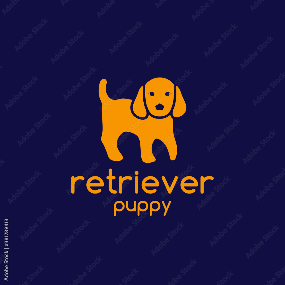 Retriever Puppy Dog Logo Design, cute logo, animal design concept, lovely dog Retriever Puppy Dog Logo Design, cute logo, animal design concept, lovely dog