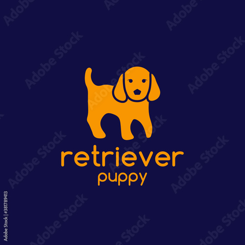 Retriever Puppy Dog Logo Design, cute logo, animal design concept, lovely dog