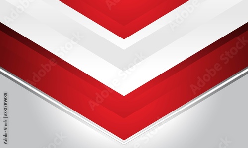 Red and white modern abstract frame background vector.
