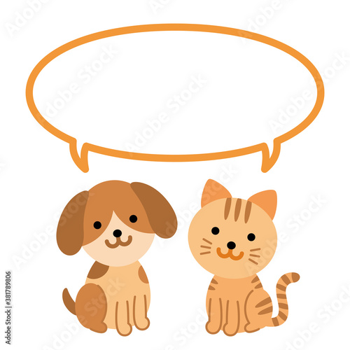 語りかけてくる犬と猫　吹き出し