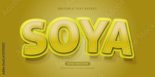 Soya editable text effect vector