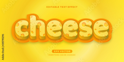 Cheese editable text effect vector