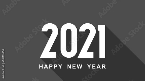 Simple flat unique new year 2021 design, 2021 number text illustration
