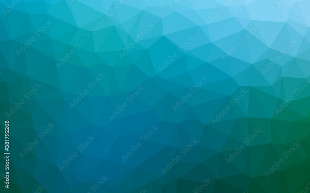 Dark Blue, Green vector abstract mosaic background. Glitter abstract illustration with an elegant design. Triangular pattern for your business design.