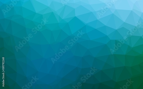 Dark Blue, Green vector abstract mosaic background. Glitter abstract illustration with an elegant design. Triangular pattern for your business design.