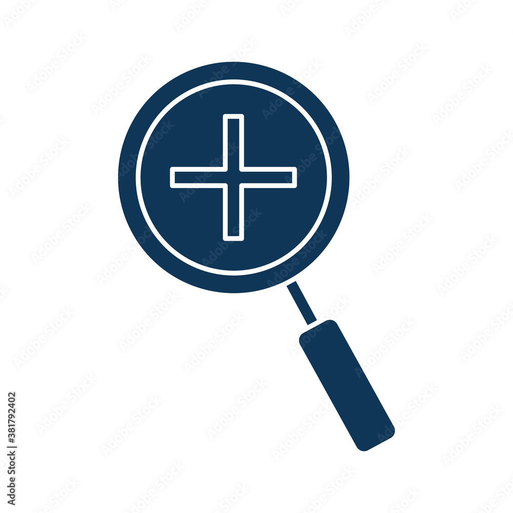 plus in lupe silhouette style icon vector design plus in lupe silhouette style icon vector design