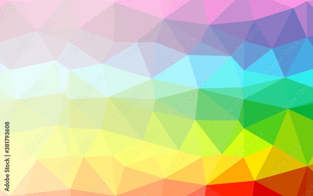 Fototapeta premium Light Multicolor, Rainbow vector abstract polygonal cover. Shining illustration, which consist of triangles. Elegant pattern for a brand book.