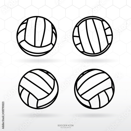 Soccer ball icon set. Classic soccer football ball sign and symbol. Vector.