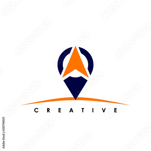 Map pointer logo in vector
