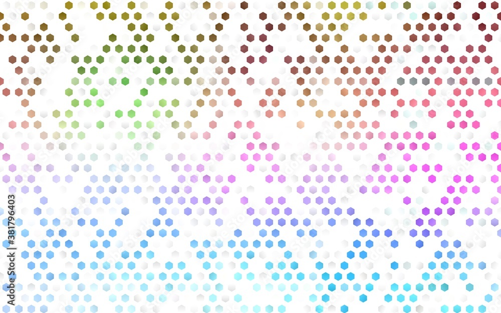 Light Multicolor, Rainbow vector template in hexagonal style. Abstract illustration with colorful hexagons. Pattern for ads, leaflets.