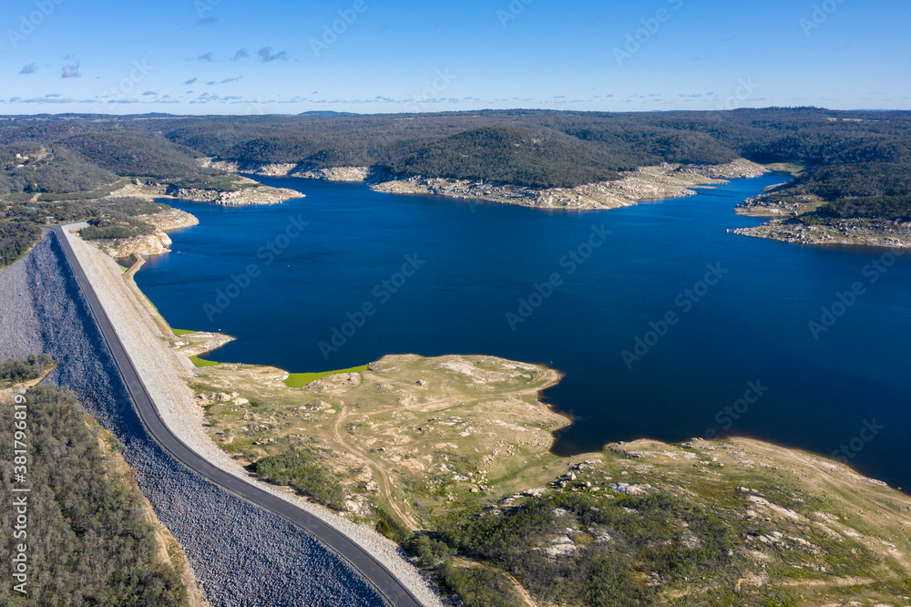 Copeton dam  and dam wall in the north west of New South Wales, Australia.