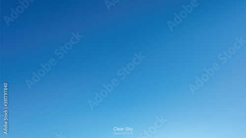 Clear sky background. Abstract blue sky for outdoor background. Vector.