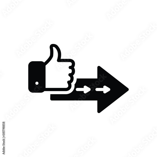Black solid  icon for proceed