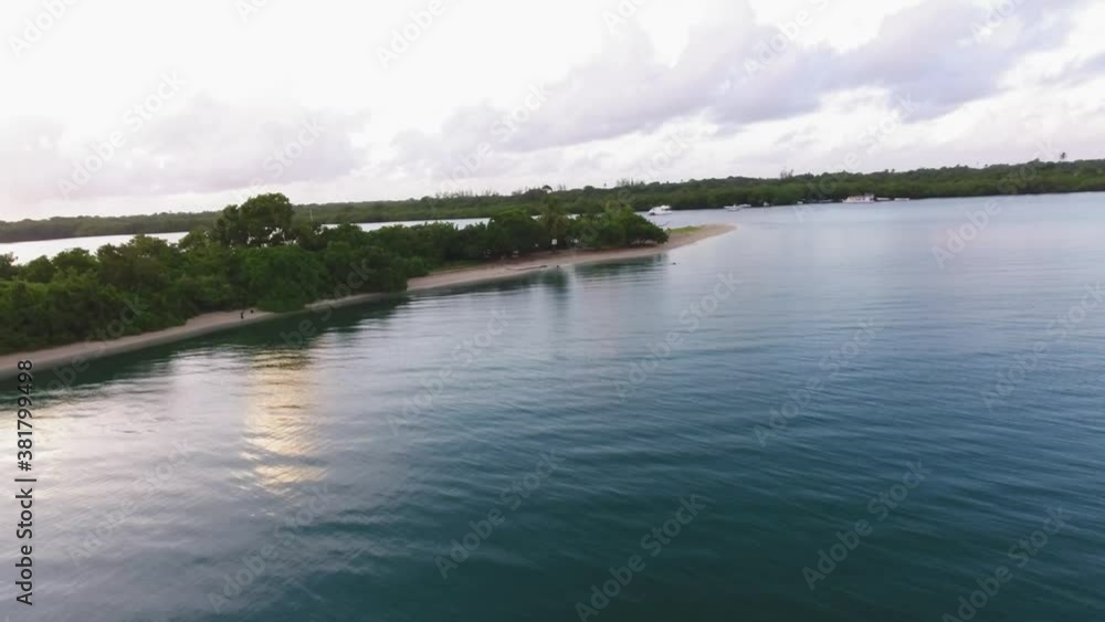 Establishing shot of a beach in the Caribbean at sunrise Establishing shot of a beach in the Caribbean at sunrise