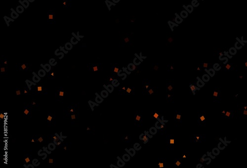 Dark Yellow, Orange vector background with triangles, circles, cubes.